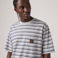 Workwear Boxy Pocket Short-Sleeve T-Shirt — Porter Stripe Medium Heather Grey - Multi-Color 2