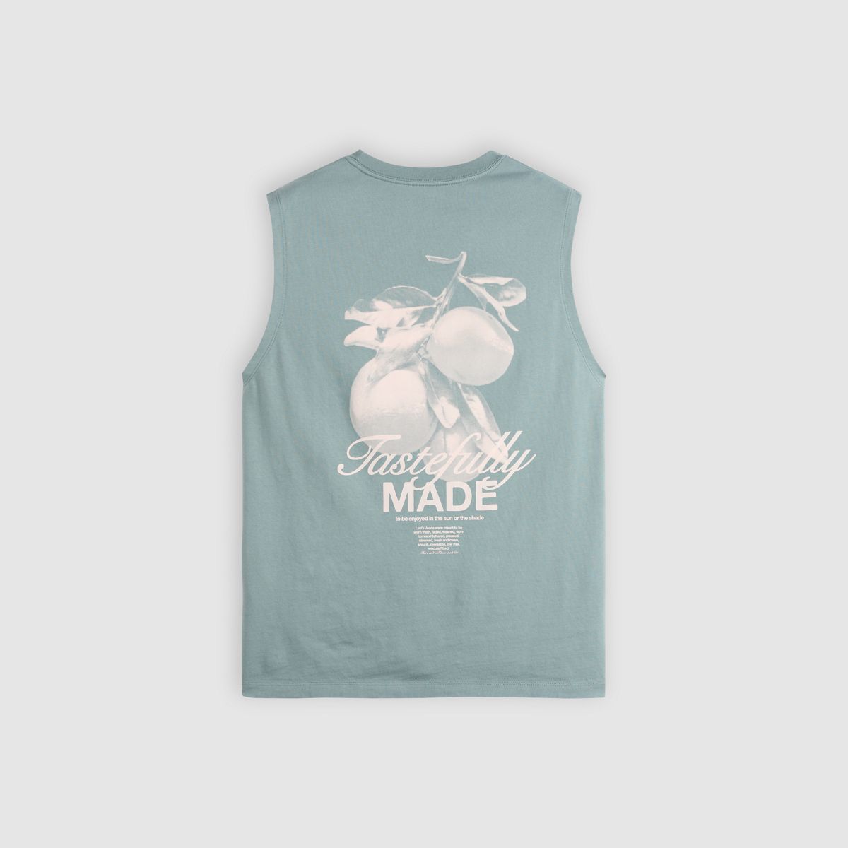 Graphic Muscle Tank Top — Stormy Sea - Grey
