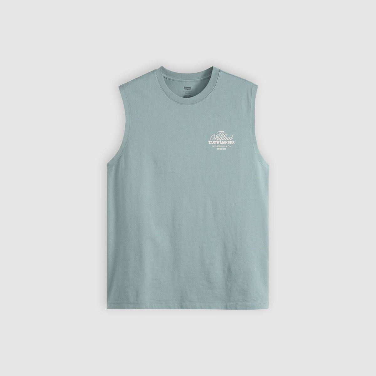 Graphic Muscle Tank Top — Stormy Sea - Grey
