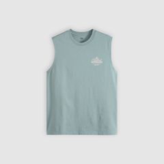 Graphic Muscle Tank Top — Stormy Sea - Grey 5