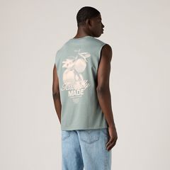 Graphic Muscle Tank Top — Stormy Sea - Grey 4