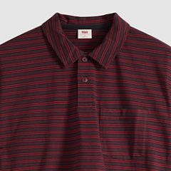 100% Cotton Finn Boxy One Pocket Polo — Hardaker Stripe Jet Black - Yellow 6