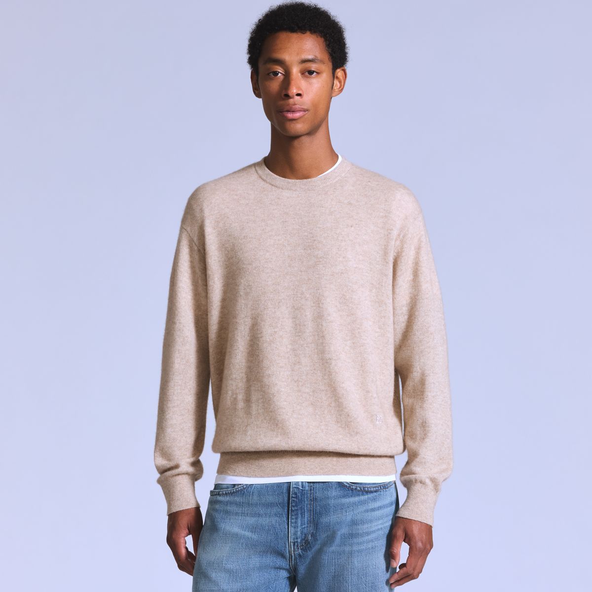 Wool Cashmere Blend Sweater — Ludlow - Brown