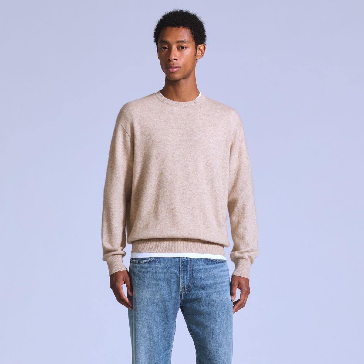 Wool Cashmere Blend Sweater — Ludlow - Brown