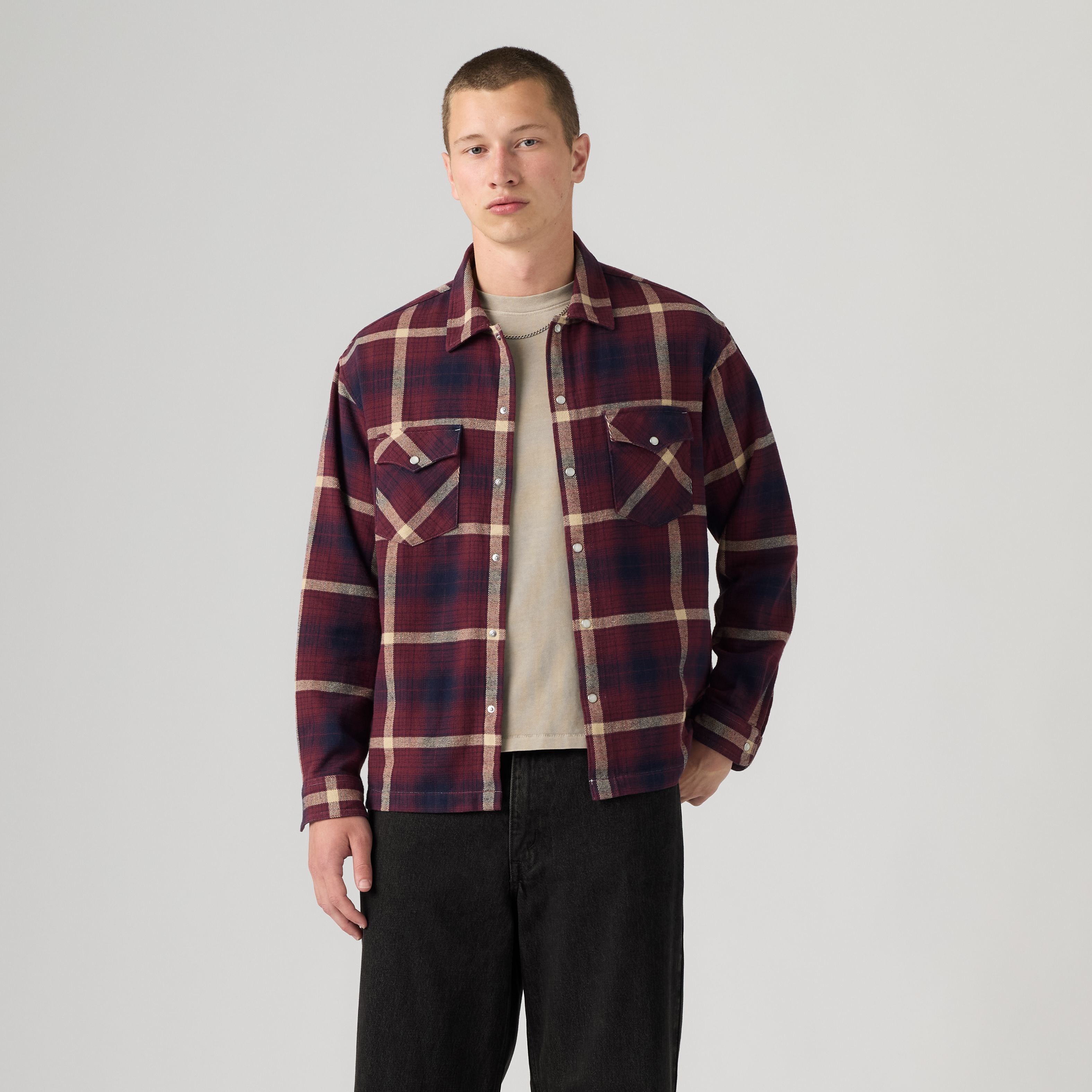Classic Boxy Western Flannel Shirt 3