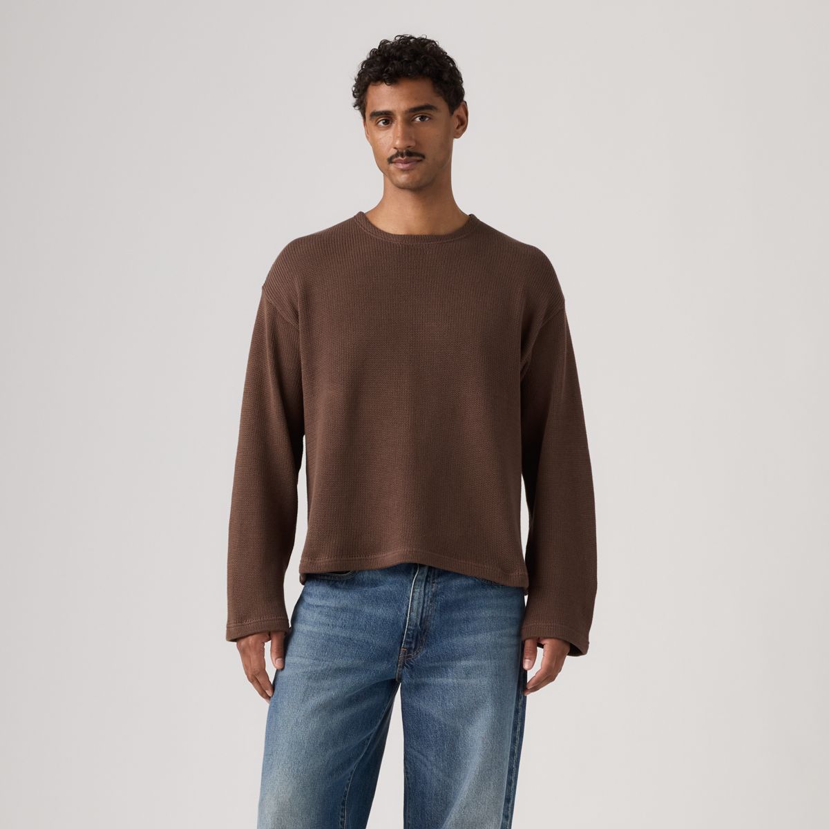 Posey Boxy Sweater — Shopping Bag - Brown