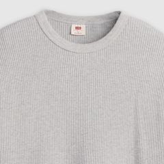 Red Tab Relaxed Long-Sleeve Thermal — Light Gray Htr Bros - White 6