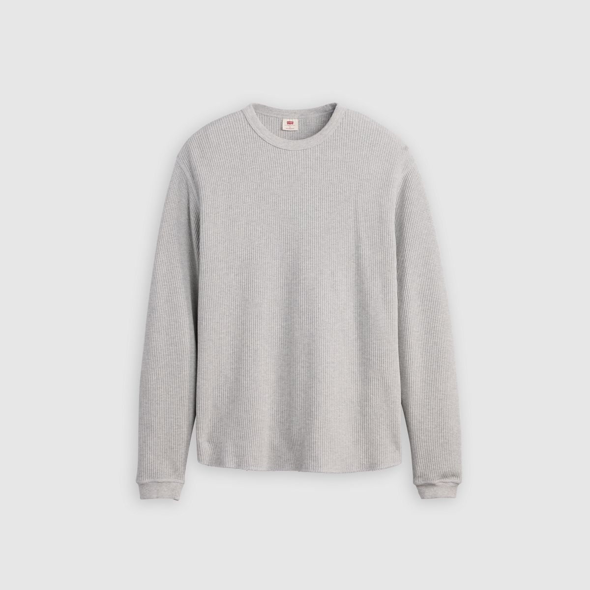 Red Tab Relaxed Long-Sleeve Thermal — Light Gray Htr Bros - White