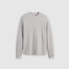 Red Tab Relaxed Long-Sleeve Thermal — Light Gray Htr Bros - White 5