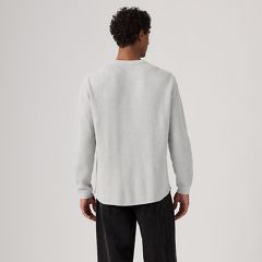 Red Tab Relaxed Long-Sleeve Thermal — Light Gray Htr Bros - White 4