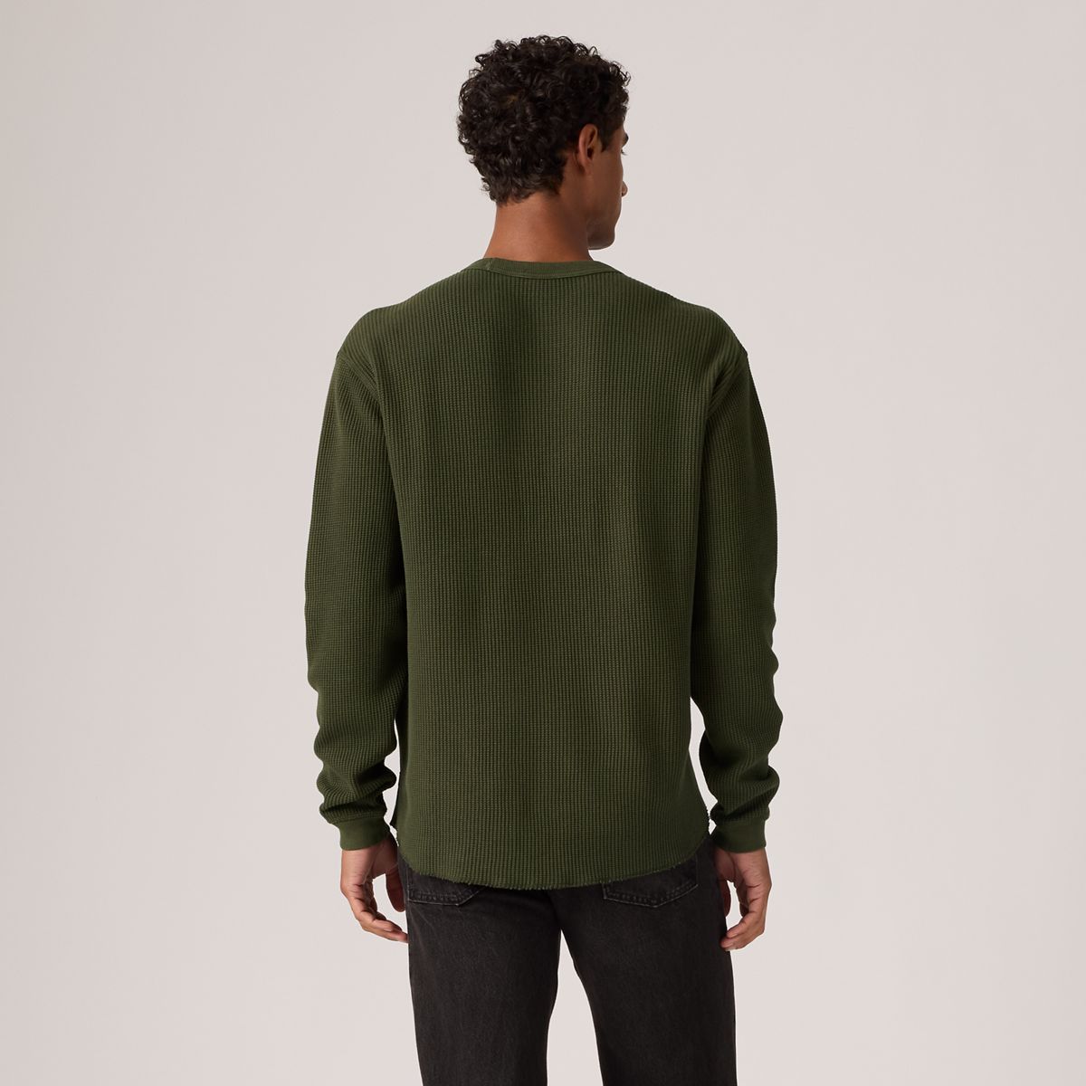 Red Tab Relaxed Long-Sleeve Thermal — Garment Dye Rosin - Green