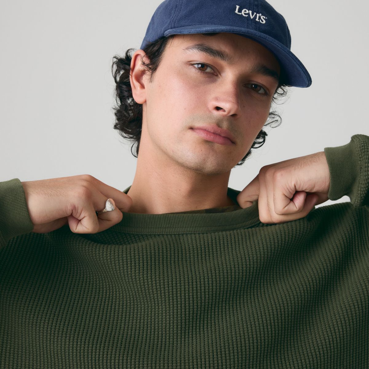 Red Tab Relaxed Long-Sleeve Thermal — Garment Dye Rosin - Green