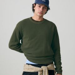Red Tab Relaxed Long-Sleeve Thermal — Garment Dye Rosin - Green 1