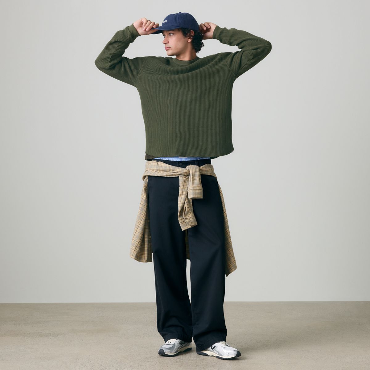 Red Tab Relaxed Long-Sleeve Thermal — Garment Dye Rosin - Green