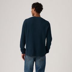 Red Tab Relaxed Long-Sleeve Thermal — Garment Dye Nightfall Navy - Blue 4