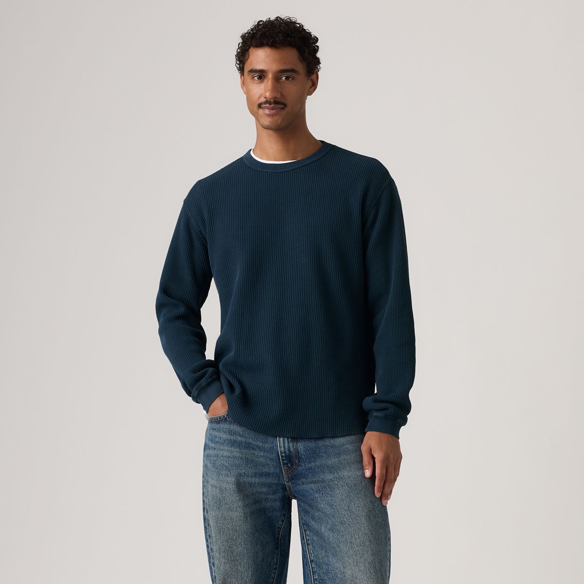 Red Tab Relaxed Long-Sleeve Thermal — Garment Dye Nightfall Navy - Blue