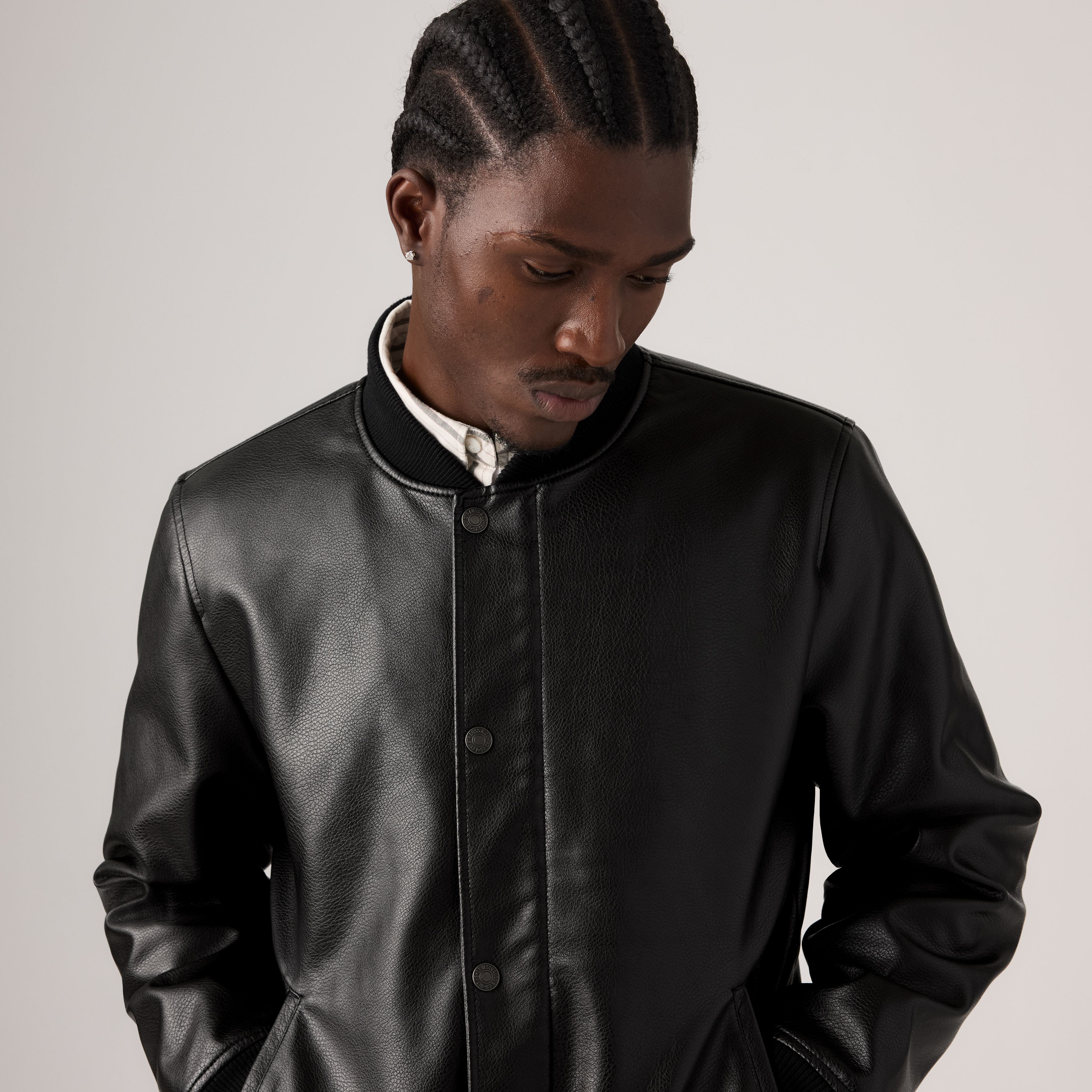 Faux Leather Varsity Bomber 2