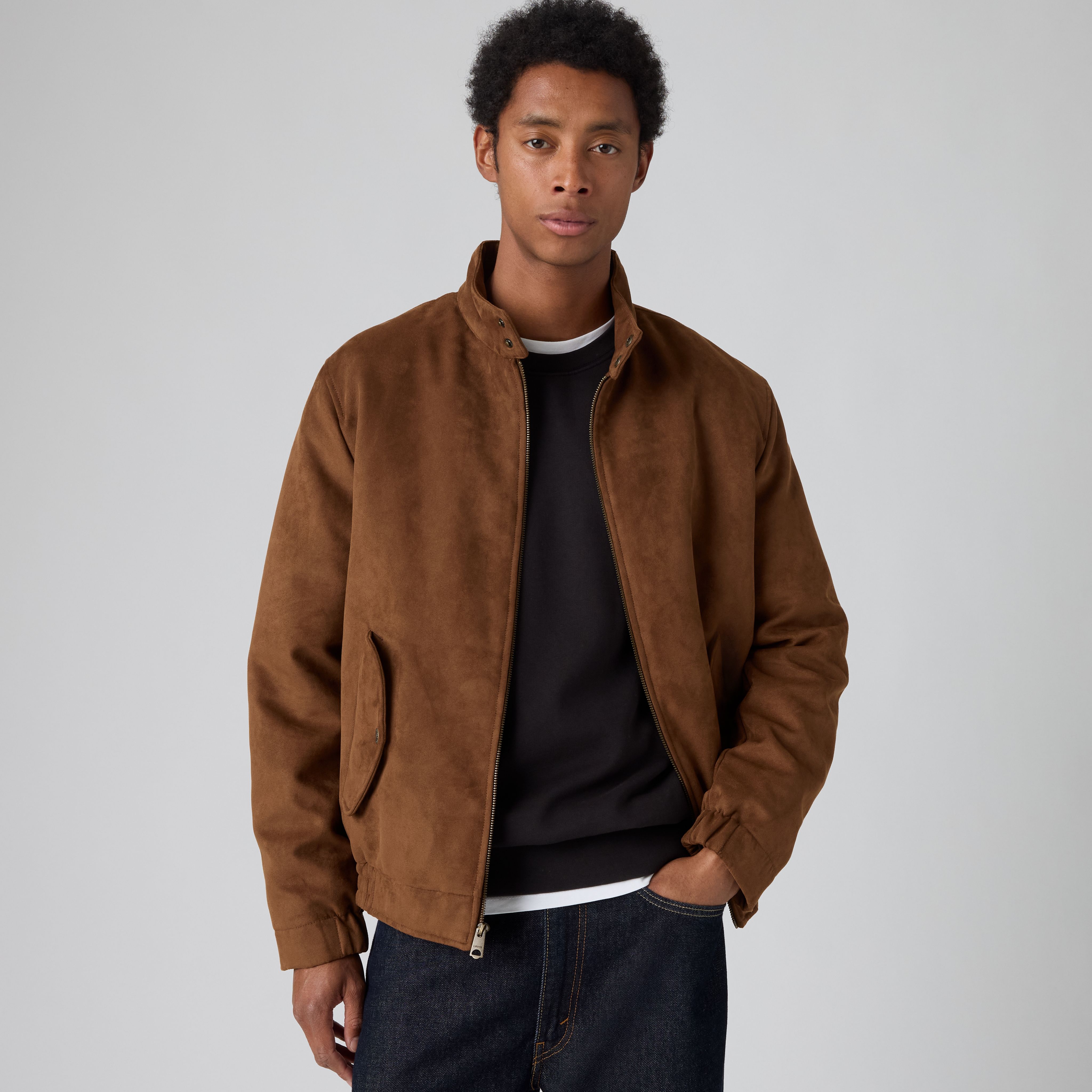 Faux Suede Harrington Bomber 1
