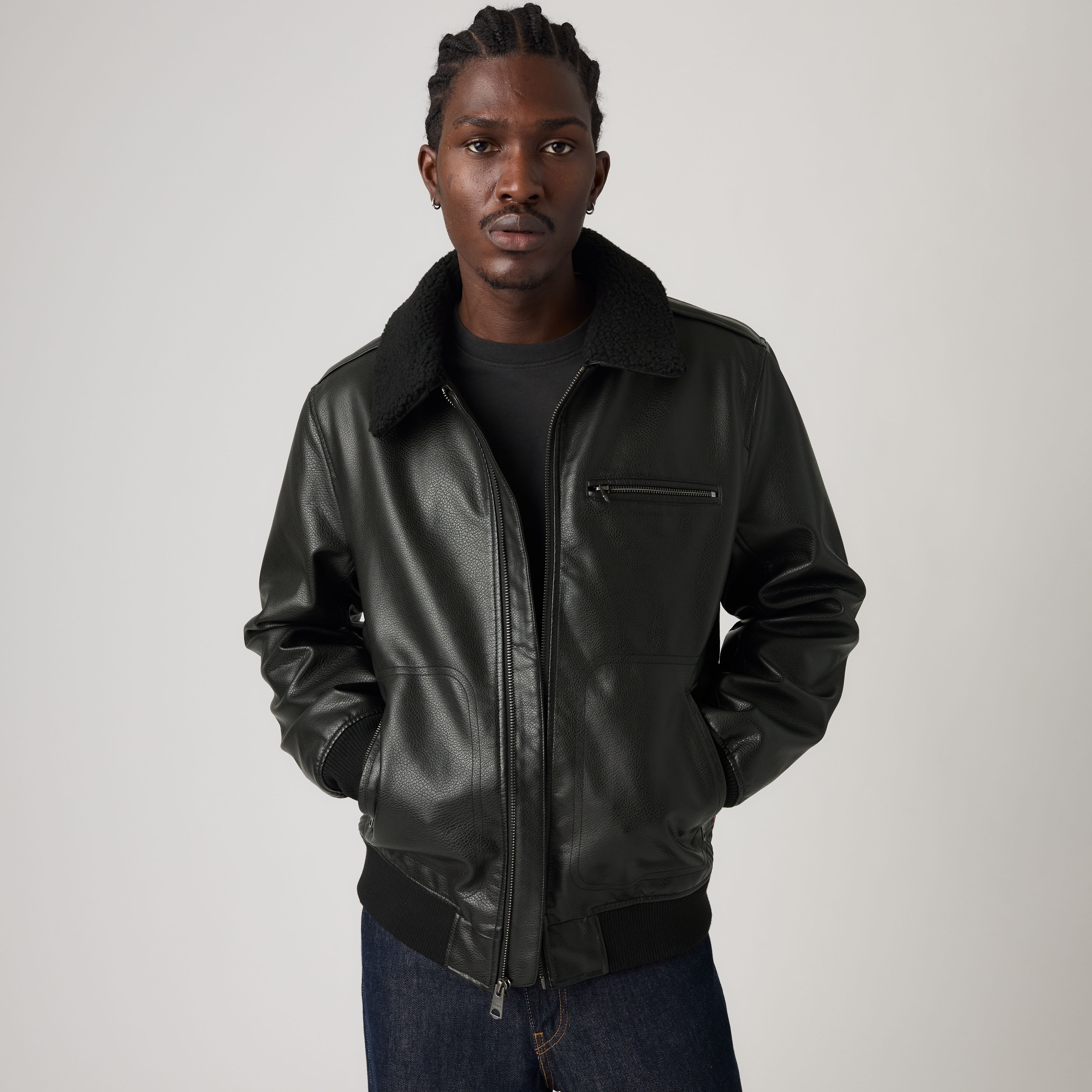 Мужская куртка Levi's Faux Leather Aviator Bomber — фото 1