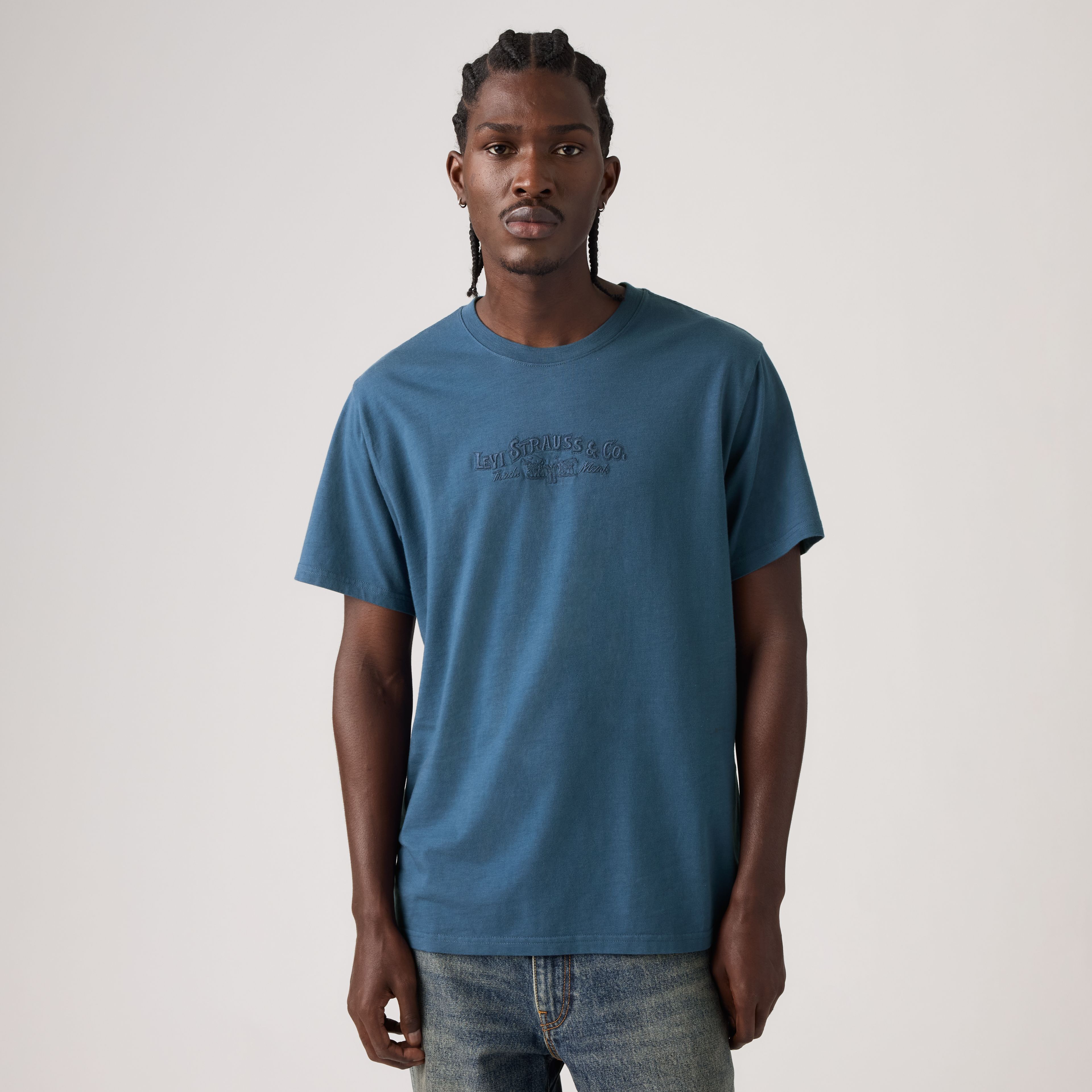 Relaxed Fit Short-Sleeve Embroidered Graphic T-Shirt