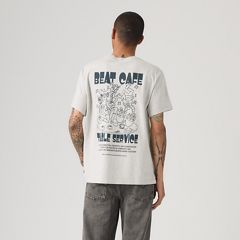 Relaxed Graphic T-Shirt — Beat Cafe Light Heather Grey - Grey 4