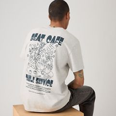 Relaxed Graphic T-Shirt — Beat Cafe Light Heather Grey - Grey 1