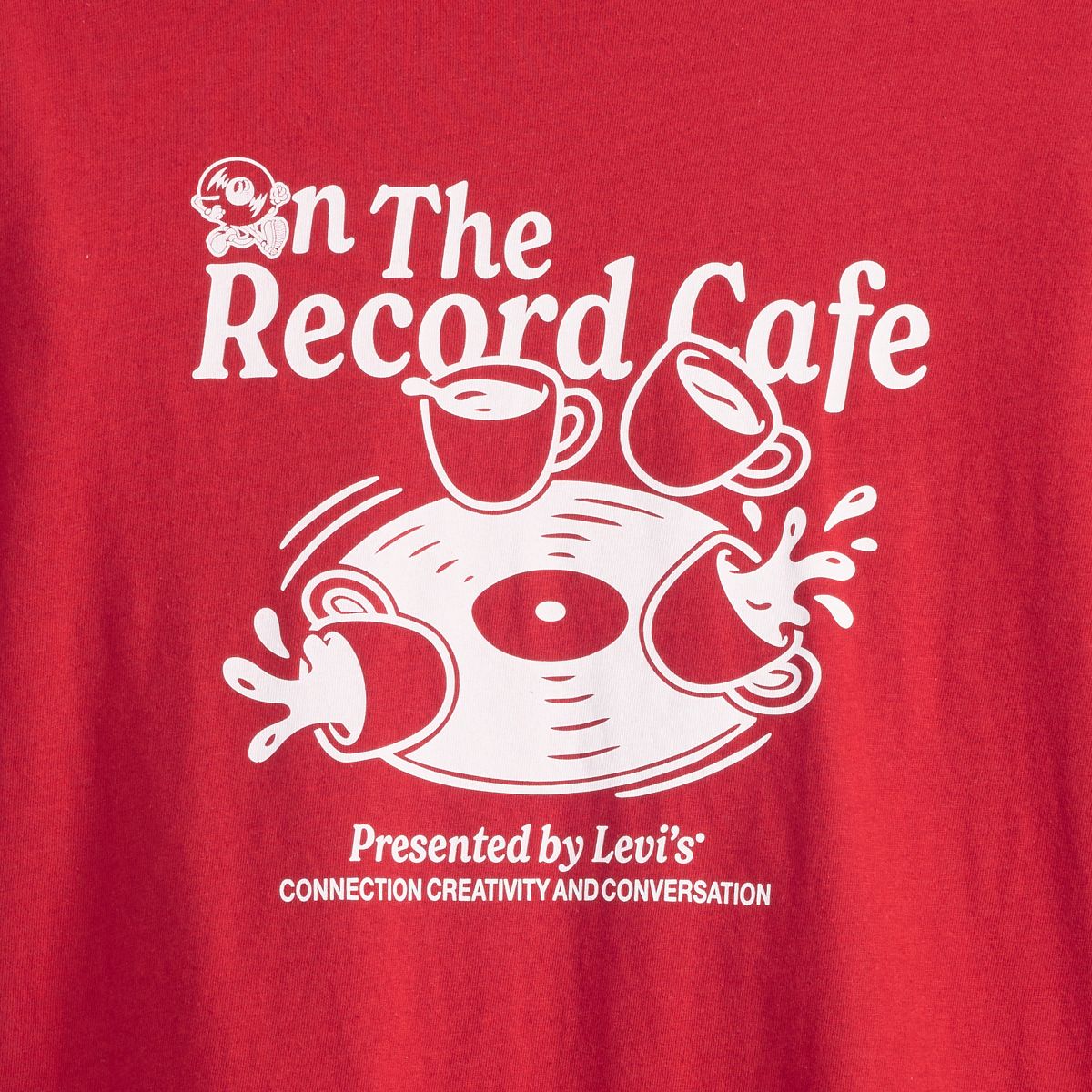 Relaxed Graphic T-Shirt — Off The Record Emboldened - Red