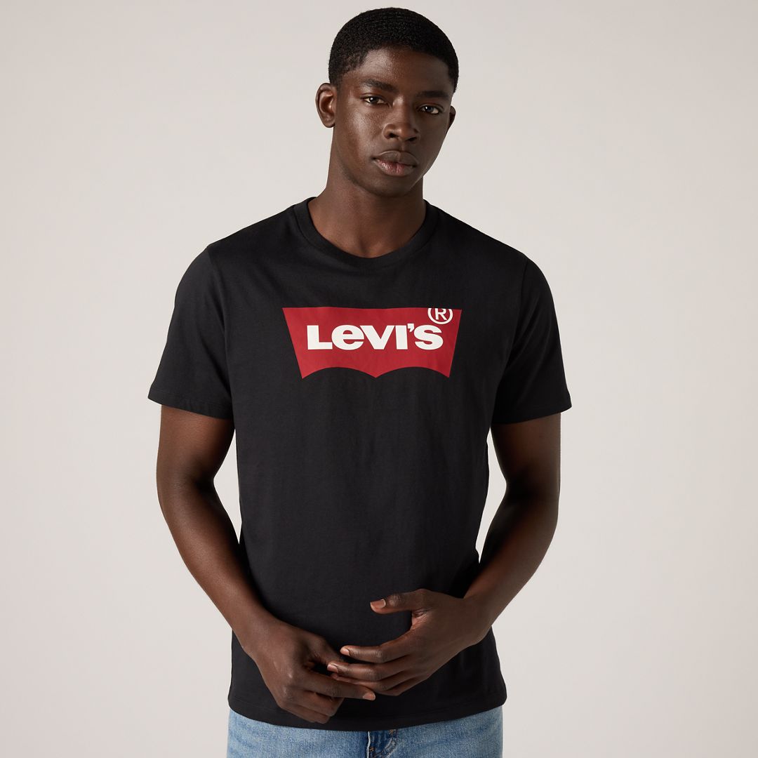 Levi's Men's Graphic Logo Batwing Short Sleeve T-shirt - Black