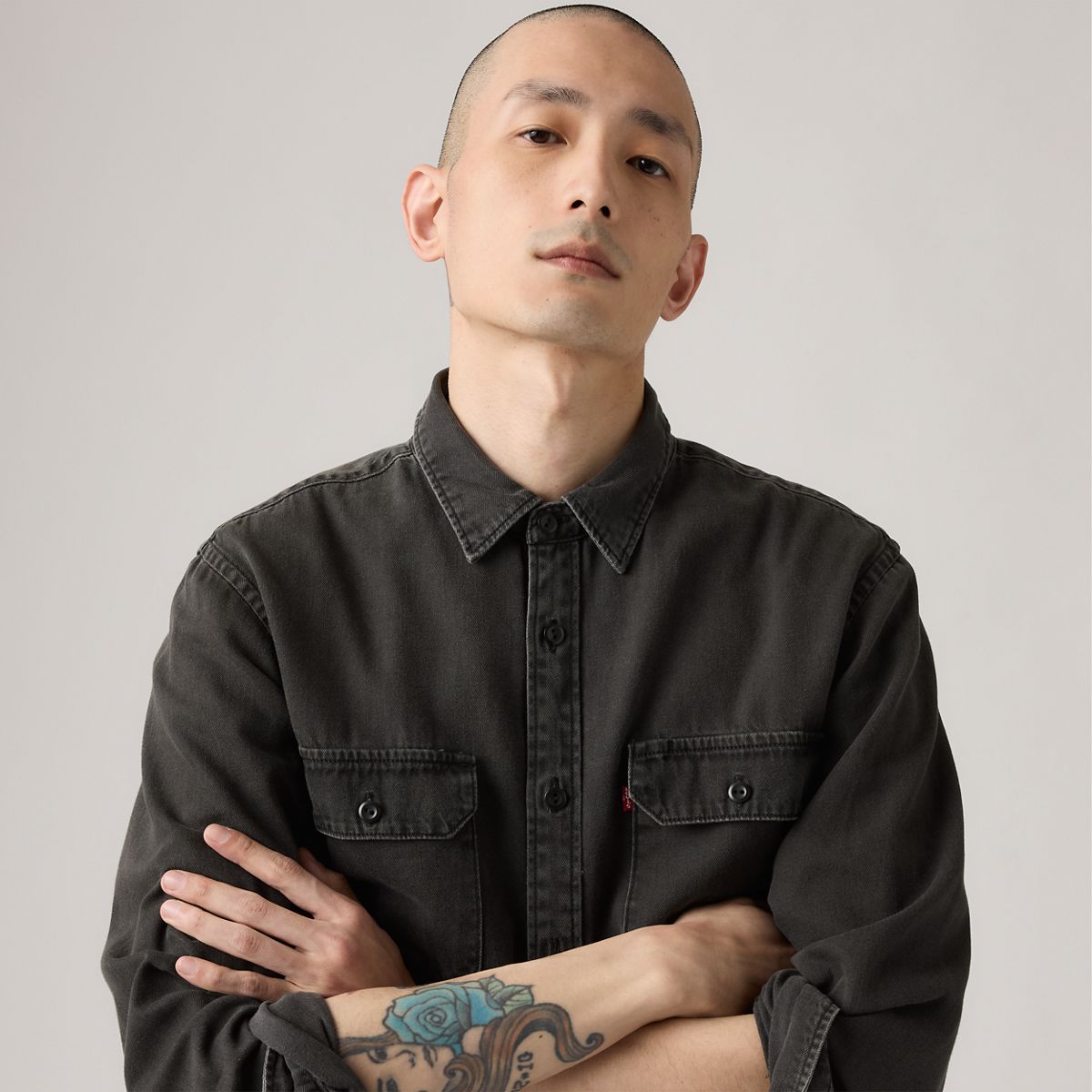 Jackson Relaxed Corduroy Worker — Cosmo Washed Plaid - Black
