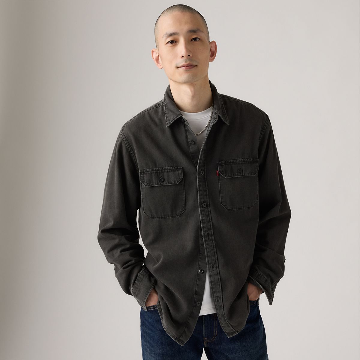 Jackson Relaxed Corduroy Worker — Cosmo Washed Plaid - Black