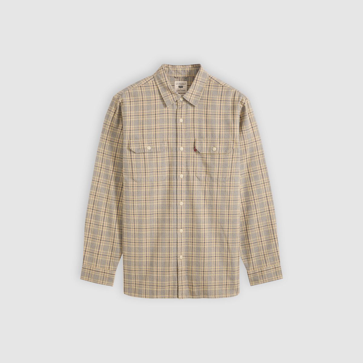 Jackson Relaxed Corduroy Worker — Chad Plaid Herringbone - Grey