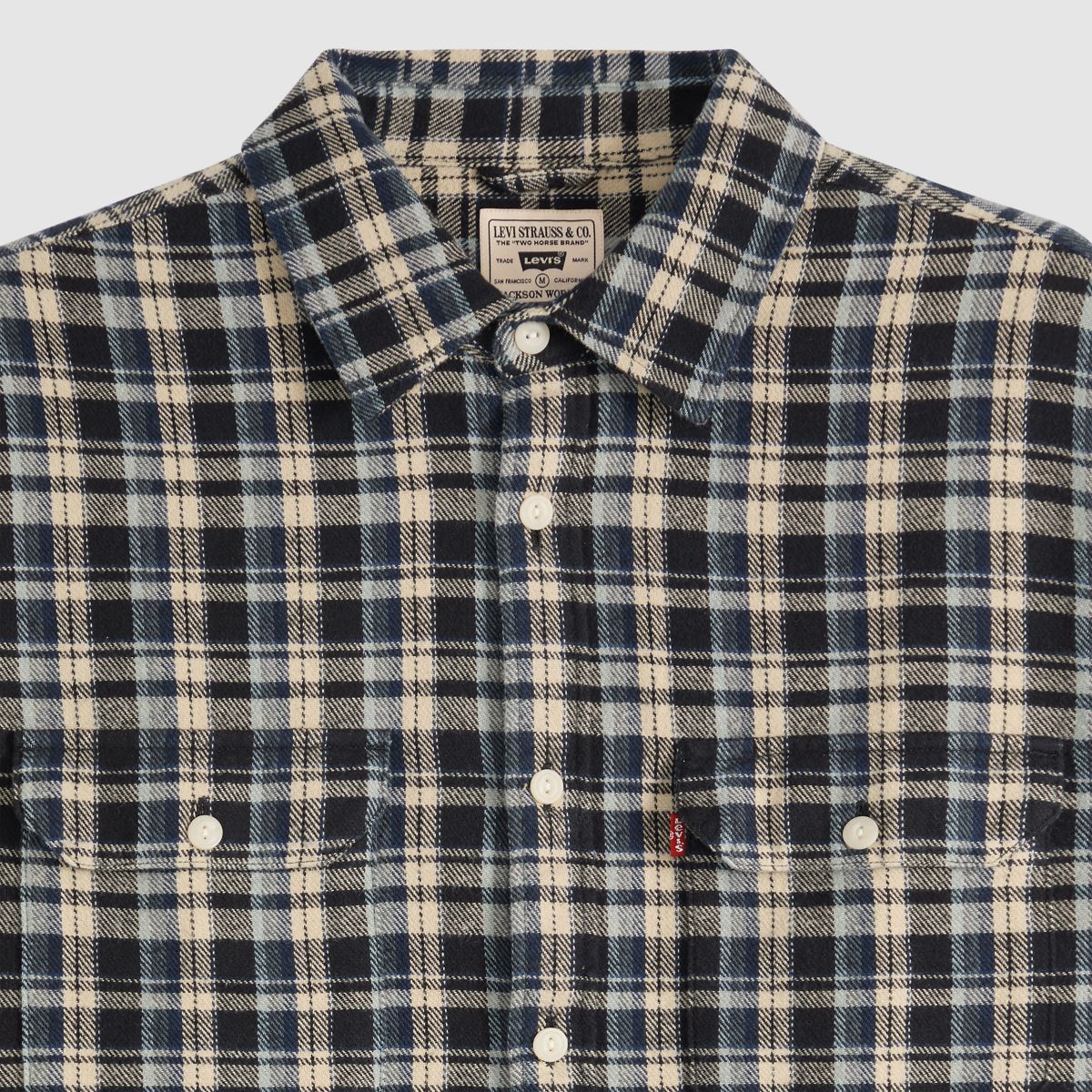 Jackson Relaxed Corduroy Worker — Birk Plaid Jet Black - Blue