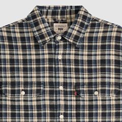 Jackson Relaxed Corduroy Worker — Birk Plaid Jet Black - Blue 6
