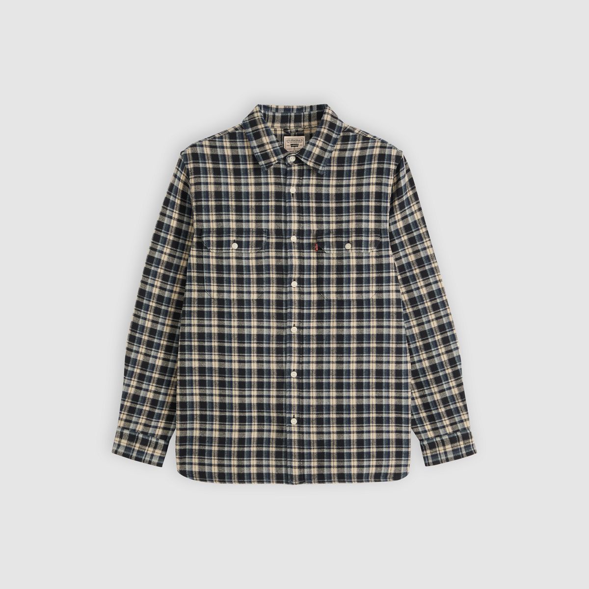 Jackson Relaxed Corduroy Worker — Birk Plaid Jet Black - Blue