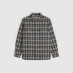 Jackson Relaxed Corduroy Worker — Birk Plaid Jet Black - Blue 5