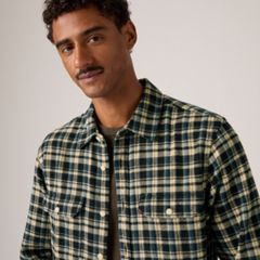 Jackson Relaxed Corduroy Worker — Birk Plaid Jet Black - Blue 2