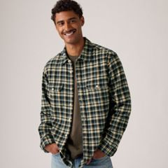 Jackson Relaxed Corduroy Worker — Birk Plaid Jet Black - Blue 1