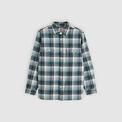 Jackson Relaxed Corduroy Worker — Emil Plaid Stormy Sea - Blue 5