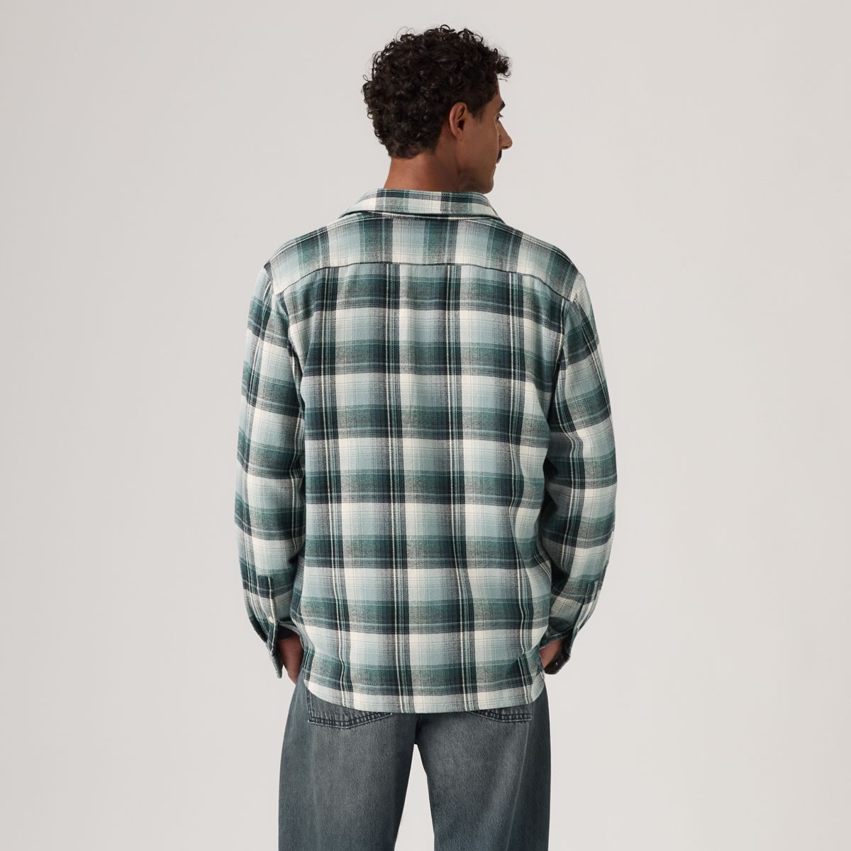 Jackson Relaxed Corduroy Worker — Emil Plaid Stormy Sea - Blue