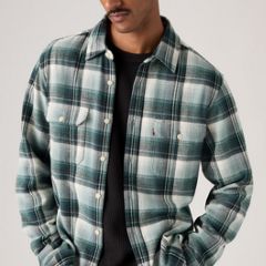 Jackson Relaxed Corduroy Worker — Emil Plaid Stormy Sea - Blue 2