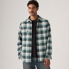Jackson Relaxed Corduroy Worker — Emil Plaid Stormy Sea - Blue 1