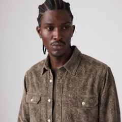 Jackson Relaxed Corduroy Worker — Rogelio Print Brindle - Brown 2