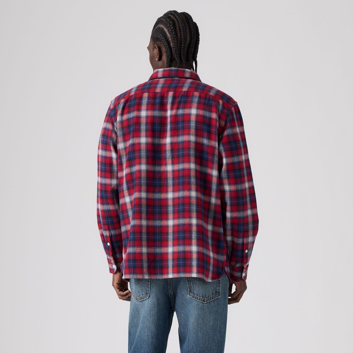 Jackson Relaxed Corduroy Worker — Jino Plaid Naval Academy - Multi-Color