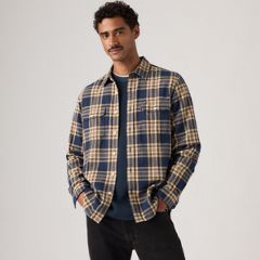 Jackson Relaxed Corduroy Worker — Bryn Plaid Sargasso Sea - Multi Colour 1