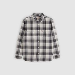 Jackson Relaxed Corduroy Worker — Emil Plaid Ghost Gray - Grey 5