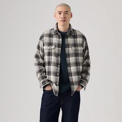 Jackson Relaxed Corduroy Worker — Emil Plaid Ghost Gray - Grey 3