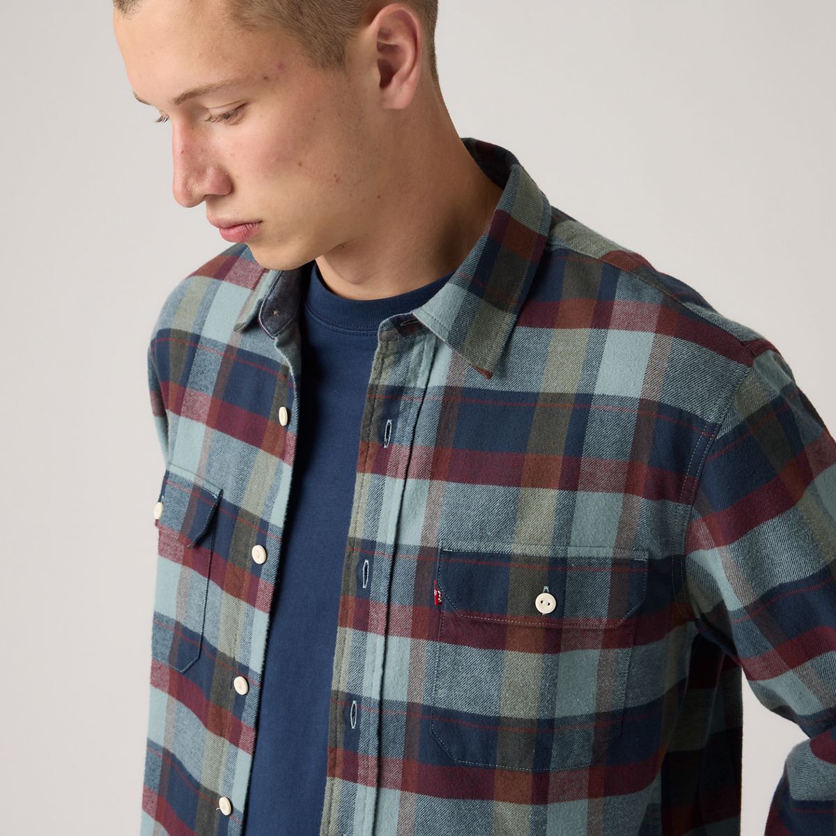 Classic Relaxed Flannel Worker — Medina Plaid Nightfall Navy - Multi-Color