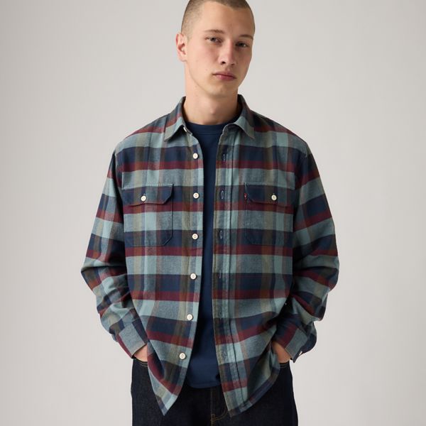 Classic Relaxed Flannel Worker — Medina Plaid Nightfall Navy - Multi-Color
