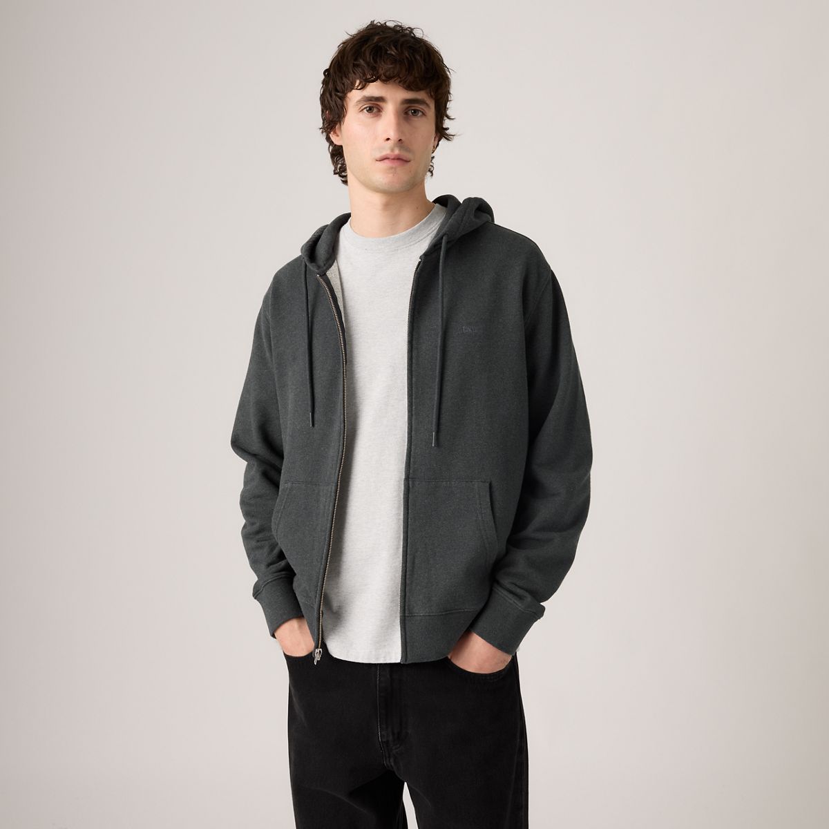 Original Housemark Zip-Up Hoodie — Obsidian Heather - Grey