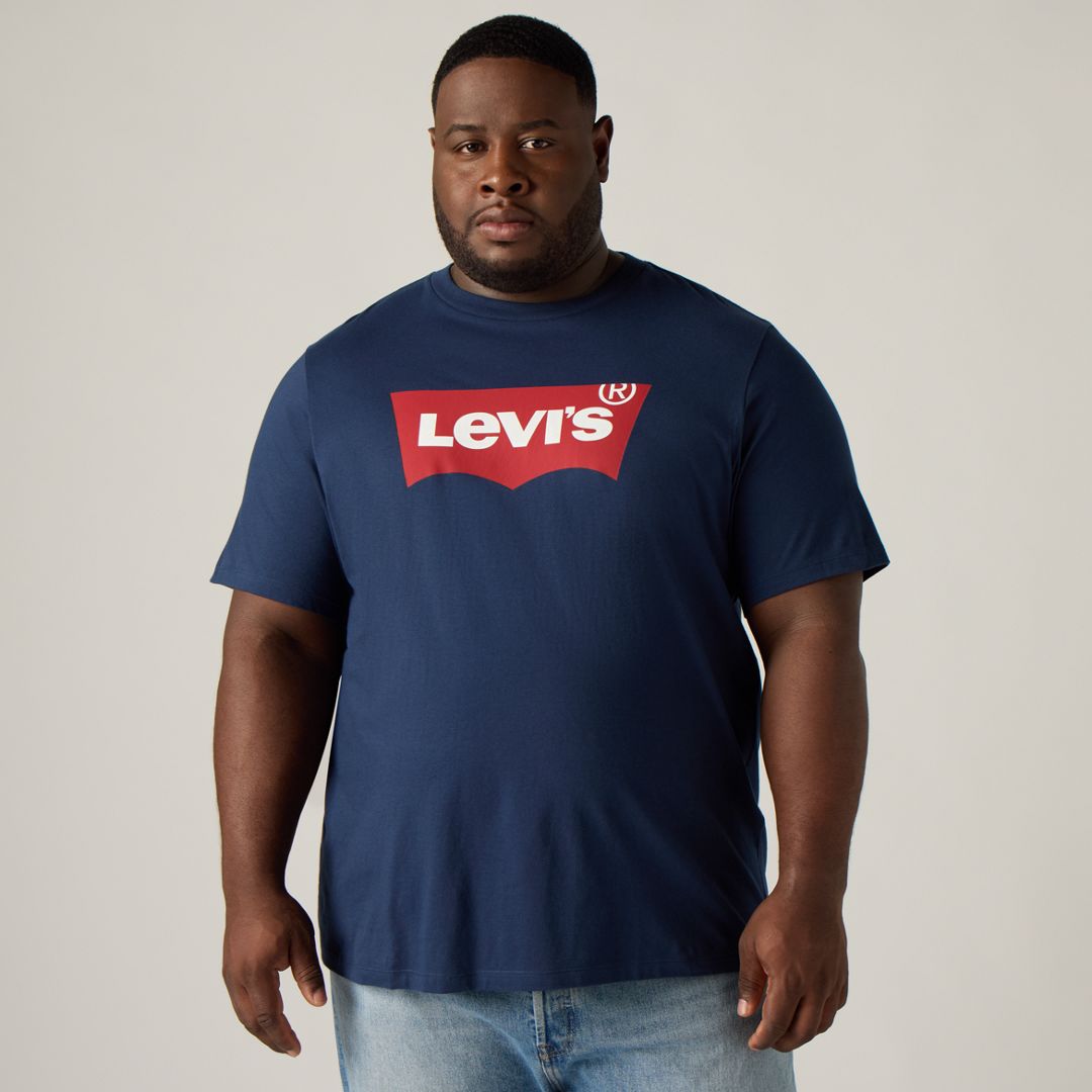 Levi's Big and Tall Mens Crew Neck Short Sleeve Regular Fit Logo Graphic T-Shirt, 5x-large, Blue